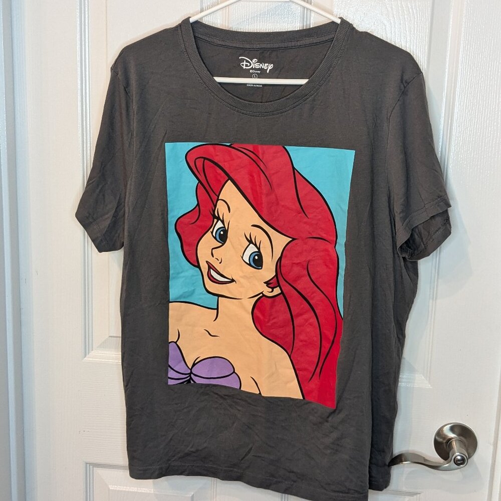 Primark x Disney Little Mermaid Ariel Tee Dark Grey Size Large